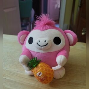 Snackles Pink Monkey & Dole Pineapple 8"  Plush